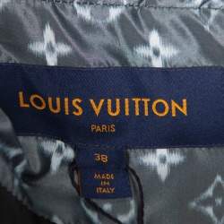 Louis Vuitton Grey Synthetic & Silk Blurry Monogram Printed Down Jacket M