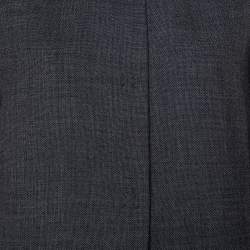 Louis Vuitton Grey Jacquard & Wool Oversized Collared Jacket S