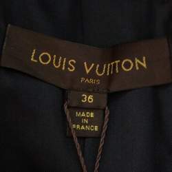Louis Vuitton Grey Jacquard & Wool Oversized Collared Jacket S