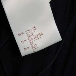 Louis Vuitton Black Jersey Ruffle Trim Ruched Dress L