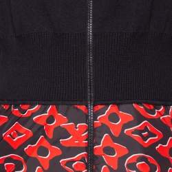Pre Owned Louis Vuitton x Urs Fischer Black & Red Knit & Quilted Zip Front Dress L