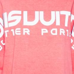 Louis Vuitton Peach Cotton Reflective Logo Oversized T-Shirt S