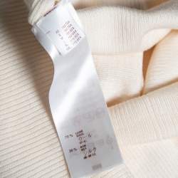 Louis Vuitton Cream Wool & Silk Rib Knit Crewneck Sweater L