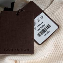Louis Vuitton Cream Wool & Silk Rib Knit Crewneck Sweater L