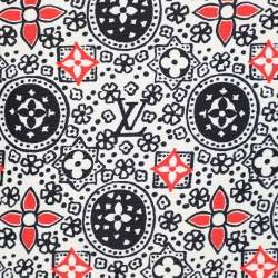 مملوكة مسبقًا فستان لوي فيتون صوف وحرير كريمي مونوغرامي بالشعار مقاس متوسط - ميديوم