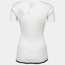 Louis Vuitton Cream Wool Boat Neck Top L
