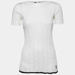 Louis Vuitton Cream Wool Boat Neck Top L