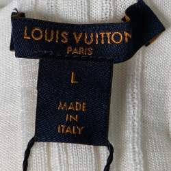 Louis Vuitton Cream Wool Boat Neck Top L