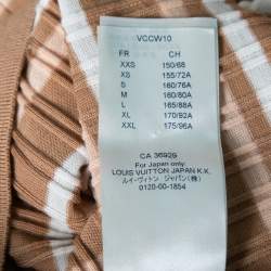 مملوكة مسبقًا Louis Vuitton Beige Striped Wool Long Sleeve Round Neck Jumper M