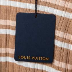 مملوكة مسبقًا Louis Vuitton Beige Striped Wool Long Sleeve Round Neck Jumper M