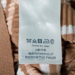 مملوكة مسبقًا Louis Vuitton Beige Striped Wool Long Sleeve Round Neck Jumper M