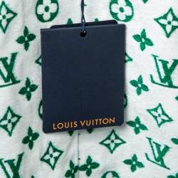 Pre Owned Louis Vuitton Green Monogram Velour Bomber Jacket S