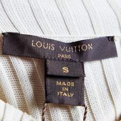 Pre Owned Louis Vuitton Cream Rib Knit Turtle Neck Sweater S