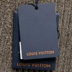 Louis Vuitton Metallic Gold Ribbed Knit A-Line Skirt L