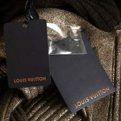 Louis Vuitton Gold Rib Knit Coated  Wool Cardigan S 