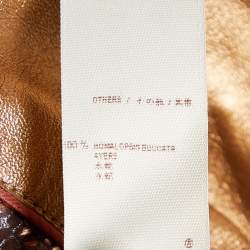 Pre Owned Louis Vuitton Brown Leather & Contrast Detail Puff Pocket Mini Skirt M