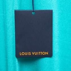 Pre Owned Louis Vuitton Green Logo Printed Knit Crew Neck Half Sleeve T-Shirt L