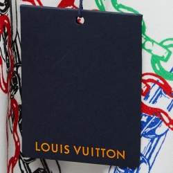 Pre Owned Louis Vuitton White Chain Printed Cotton Half Sleeve Crew Neck T-Shirt S