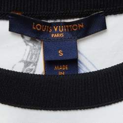 Pre Owned Louis Vuitton White Chain Printed Cotton Half Sleeve Crew Neck T-Shirt S