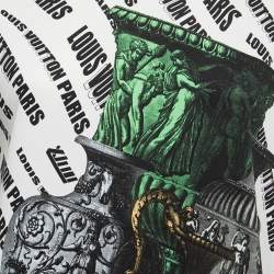 Pre Owned Louis Vuitton Fornasetti Off-White Logo Vase Printed Cotton Half Sleeve Chain Detail Crew Neck T-Shirt S