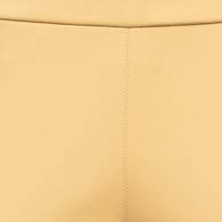 Louis Vuitton Cream Leather Zip Detail Pants M
