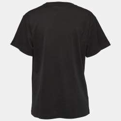 Pre Owned Louis Vuitton Black Cosmic Volleyball Print Cotton Crew Neck Half Sleeve T-Shirt L