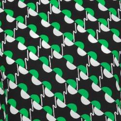 Louis Vuitton Black Abstract Print Silk & Cotton Crew Neck Half Sleeve T-Shirt L