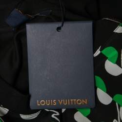 Louis Vuitton Black Abstract Print Silk & Cotton Crew Neck Half Sleeve T-Shirt L