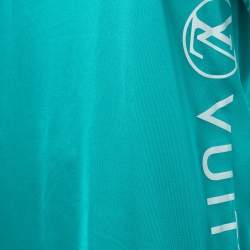 Louis Vuitton Green Logo Print Stretch Knit Crew Neck T-Shirt S