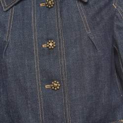 Louis Vuitton Dark Blue Denim Buttoned Jacket S