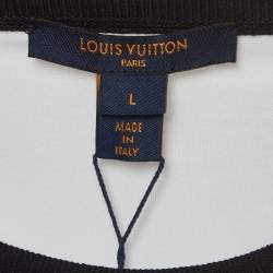 Louis Vuitton White Chain Print Cotton Crew Neck T-Shirt L