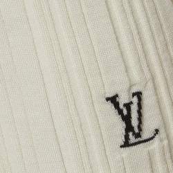 Pre Owned Louis Vuitton Cream Wool Blend Knit Boat Neck Top L