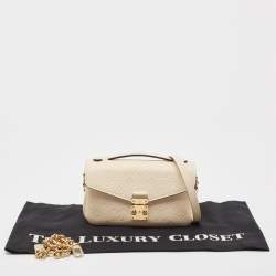 مملوكة مسبقًا Louis Vuitton Creme Monogram Empreinte Leather Pochette Metis East West Bag