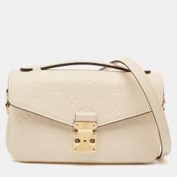 مملوكة مسبقًا Louis Vuitton Creme Monogram Empreinte Leather Pochette Metis East West Bag