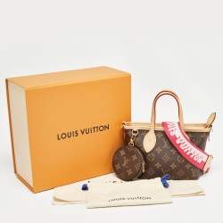 Pre Owned Louis Vuitton Rose Peony Monogram Canvas Neverfull BB Bag