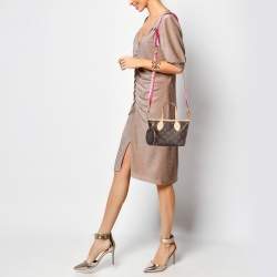 Pre Owned Louis Vuitton Rose Peony Monogram Canvas Neverfull BB Bag