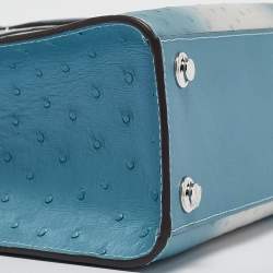 Pre Owned Louis Vuitton Blue/White Ombre Ostrich City Steamer Mini Bag
