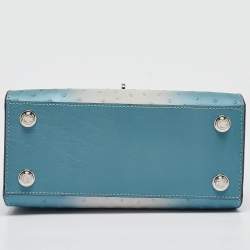 Pre Owned Louis Vuitton Blue/White Ombre Ostrich City Steamer Mini Bag