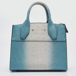 Pre Owned Louis Vuitton Blue/White Ombre Ostrich City Steamer Mini Bag