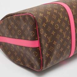 Louis Vuitton Fuchsia Monogram Canvas Keepall Bandouliere 50 Bag