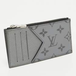 Louis Vuitton Silver Monogram Canvas and Taiga Leather Coin Card Holder