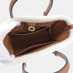 Louis Vuitton Caramel/White Grained Calfskin Shearling On My Side PM Satchel Bag