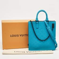 Louis Vuitton Turquoise Monogram Taurillon Leather Sac Plat Cross Bag