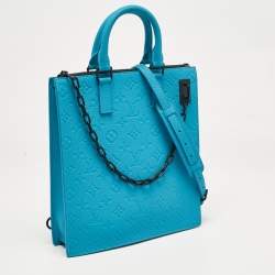 Louis Vuitton Turquoise Monogram Taurillon Leather Sac Plat Cross Bag