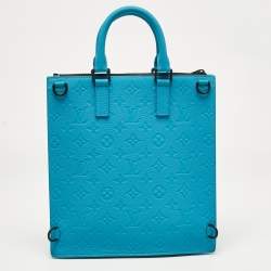 Louis Vuitton Turquoise Monogram Taurillon Leather Sac Plat Cross Bag