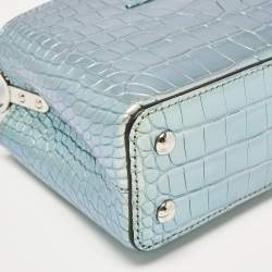 Pre Owned Louis Vuitton Green Holographic Alligator Mini Capucines Bag