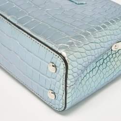 Pre Owned Louis Vuitton Green Holographic Alligator Mini Capucines Bag