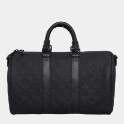 Pre Owned Louis Vuitton Monogram Keepall Bandouliere 35 Taurillon Bag