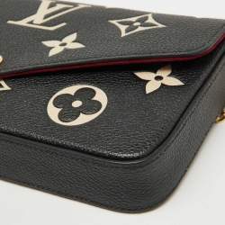 مملوكة مسبقًا Louis Vuitton Black/Beige Giant Monogram Empreinte Leather Felicie Pochette Bag