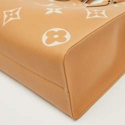 Pre Owned Louis Vuitton Beige/Ivory Monogram Empreinte Leather Onthego MM Tote Bag